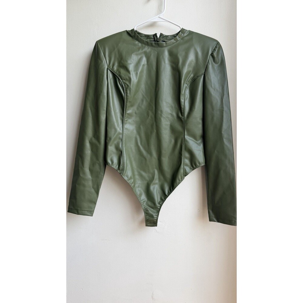 Adidas x Ivy Park Beyoncé Padded Faux Leather Body Suit Wild Pine Size XL - Picture 6 of 16